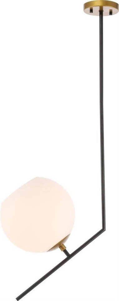 Ryland Black and Brass Adjustable Pendant Light - Image 1 of 1