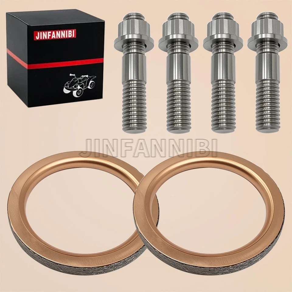 Kit de juntas de tubulação de cabeça de parafuso prisioneiro de titânio para Yamaha Rhino/Grizzly 660 Raptor 660R - Imagem 1 de 4