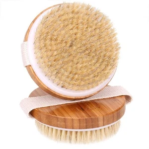 Bambus Holz Körperbürste - 2 Stück - Trockenbürste & Massagebürste mit - Bild 1 von 7