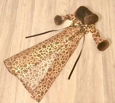 Barbie Fashion Avenue Boutique 1998 Leopard Print Coat Only Brown Fur #20629 HTF - Image 1 of 4