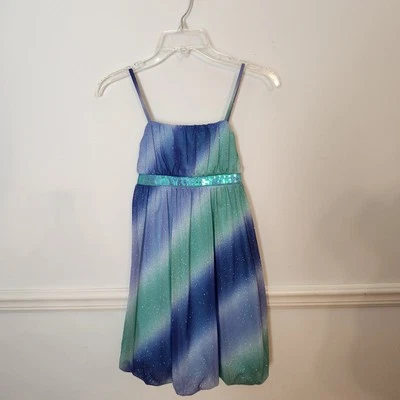 Y2K Amy Byer Girls Dress Sz 14 Blue Purple Glitter Princess Fairy Party Formal - Image 1 of 4