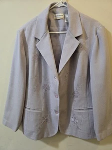 ALFRED DUNNER LILA DAMEN BLAZER ANZUG JACKE GRÖSSE 16 W 100 % POLYESTER 3 KNÖPFE - Bild 1 von 3