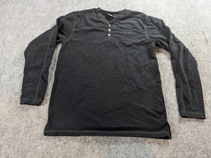 HARLEY DAVIDSON  HENLEY T-SHIRT Black On Black MEN'S Medium  - Picture 1 of 9
