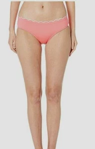 $157 Kate Spade Women's Pink Contrast Scalloped Hipster Bikini Bottoms Size XS - Picture 1 of 2