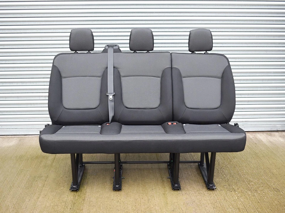 Genuine OEM New Black Triple Bench Seat from Renault Trafic / Vauxhall Vivaro - Image 1 of 1