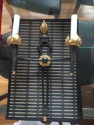 ANTIGUO/DE COLECCIÓN APLIQUE IMPERIO MINIMALISTA RENACIMIENTO ESPAÑOL DORADO ESTERA BRONCE NEGRO/ORO Foto 1 de 4