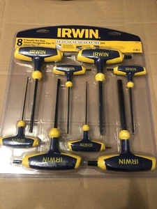 IRWIN 10771 8PCE T HANDLE METRIC HEXAGON ALLEN KEY SET 2MM TO 10MM - Picture 1 of 4