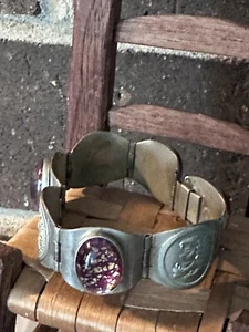 Vintage mexican bracelet with Aztec motifs And faux opal - Picture 1 of 13