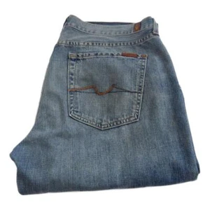 7 For All Mankind Jeans Relaxed Straight Waist 36 Leg 34 W36 L34 Button (Q4156) - Picture 1 of 10