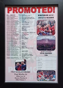 Wrexham 2024 League Two runners-up - Wrexham promoted - souvenir print - Picture 1 of 5