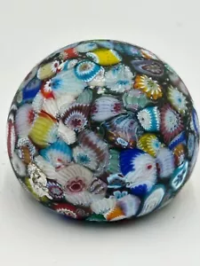 Selten Vintage matt Millefiori Murano großer Briefbeschwerer 2 1/2" T x 3" D - Bild 1 von 8