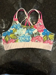 BCG Sports Bra Girls Large Floral With Spaghetti Straps  - Picture 1 of 3