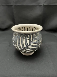 Vintage Studio Art Pottery Tea Light Candle Holder Art Pottery Artist Signed - Picture 1 of 6