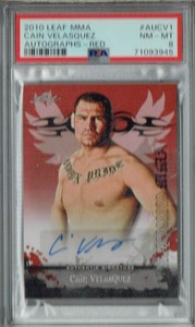 PSA 8 NM-MT Cain Velasquez 2010 Leaf MMA #AUCV1 Rookie Card Auto-Red