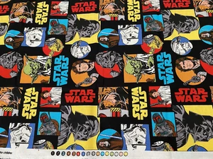 STAR WARS FABRIC 100% COTTON 1 YARD Portraits Red Blue Yellow Quilt Craft - Picture 1 of 6