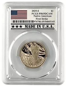 2025 S Sacagawea Dollar PCGS PR69 DCAM First Strike - Made In USA Holder - Picture 1 of 2