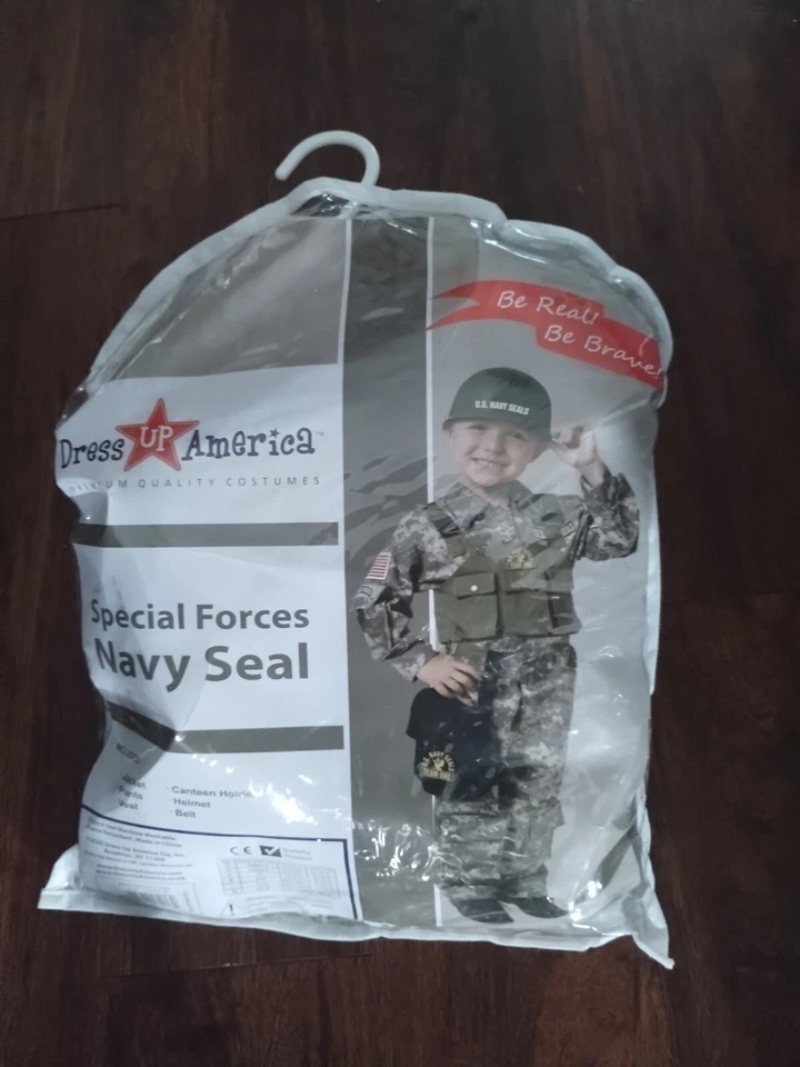 Nuevo Disfraz de Sello Marino América Camisa Pantalones Gorra Pequeña 4-6 Halloween  Foto 1 de 1