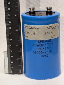Sprague 53,000uF Nominal, 25V, 8 mΩ ESR, 36DX series Capacitor - Picture 1 of 1