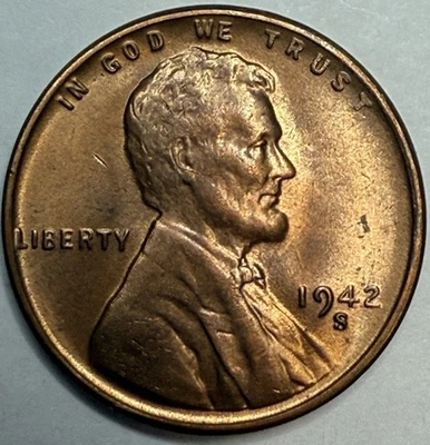 1942 S Uncirculated Lincoln Wheat Cent -xact Coin Imaged #LWC1462 - Image 1 of 2