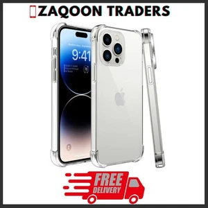 For iPhone 16 15 14 13 7 8 Pro Max Plus Mini Clear Silicone Gel Case Phone Cover - Picture 1 of 2