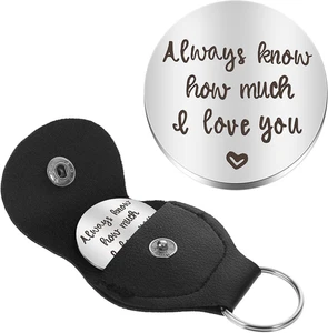 Ficha de abrazo de bolsillo, te amo estampada a mano ficha de peltre recuerdo regalos personales - Imagen 1 de 7