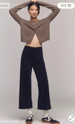 Nuevo con etiquetas Pantalones Cortos Anthropologie Colette Pierna Ancha Pana Cuadros Negro Pequeño 25P Foto 1 de 4