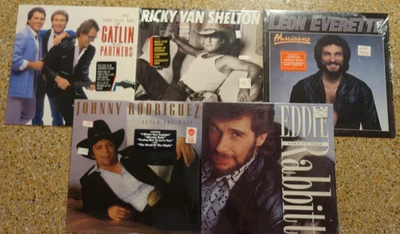 5 LP Lot- POP COUNTRY - GATLIN BROS Ricky Van Shelton LEON EVERETTE Eddie Rabbit - Image 1 of 4