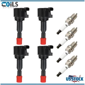 4 Ignition Coils & Spark Plugs Pack For 2007 2008 Honda FIT 1.5L l4 GN10249 - Picture 1 of 24