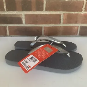 havaianas flip flops Steel Grey Slip On Sandals Women’s US 9-10 M Men’s US 8 M  - Picture 1 of 7