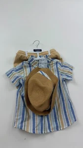 Tommy Bahama Full Outfit Kids Boys 5 Tall Multicolor Striped Short Sleeve w/ Hat - Picture 1 of 5