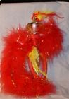 rare FLASHY showgirl Christmas ornament blown glass feather figural rare Italy 