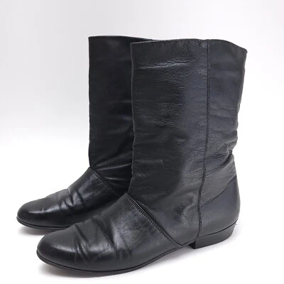 Женские кожаные сапоги Dexter USA Slouchy Black 10 дюймов на низком каблуке размер 9 M Vibram - Изображение 1 из 4