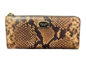 Michael Kors Leather Wallet Embossed Python - Picture 1 of 3