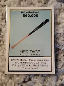 2023 Heritage Auctions NSCC PROMO card feat "93-95 Michael Jordan Game Used Bat" - Picture 1 of 4