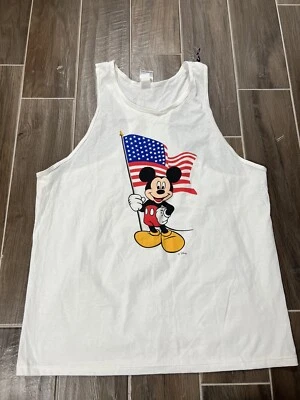 Mickey Inc. 迪士尼米老鼠白色健身房背心美国 XL 码 — 第 1/4 张图片