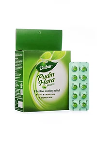 Dabur Pudin Hara Economy Pack 120 Capsules 12 Strips of 10 Caps Free Shipping - Picture 1 of 3