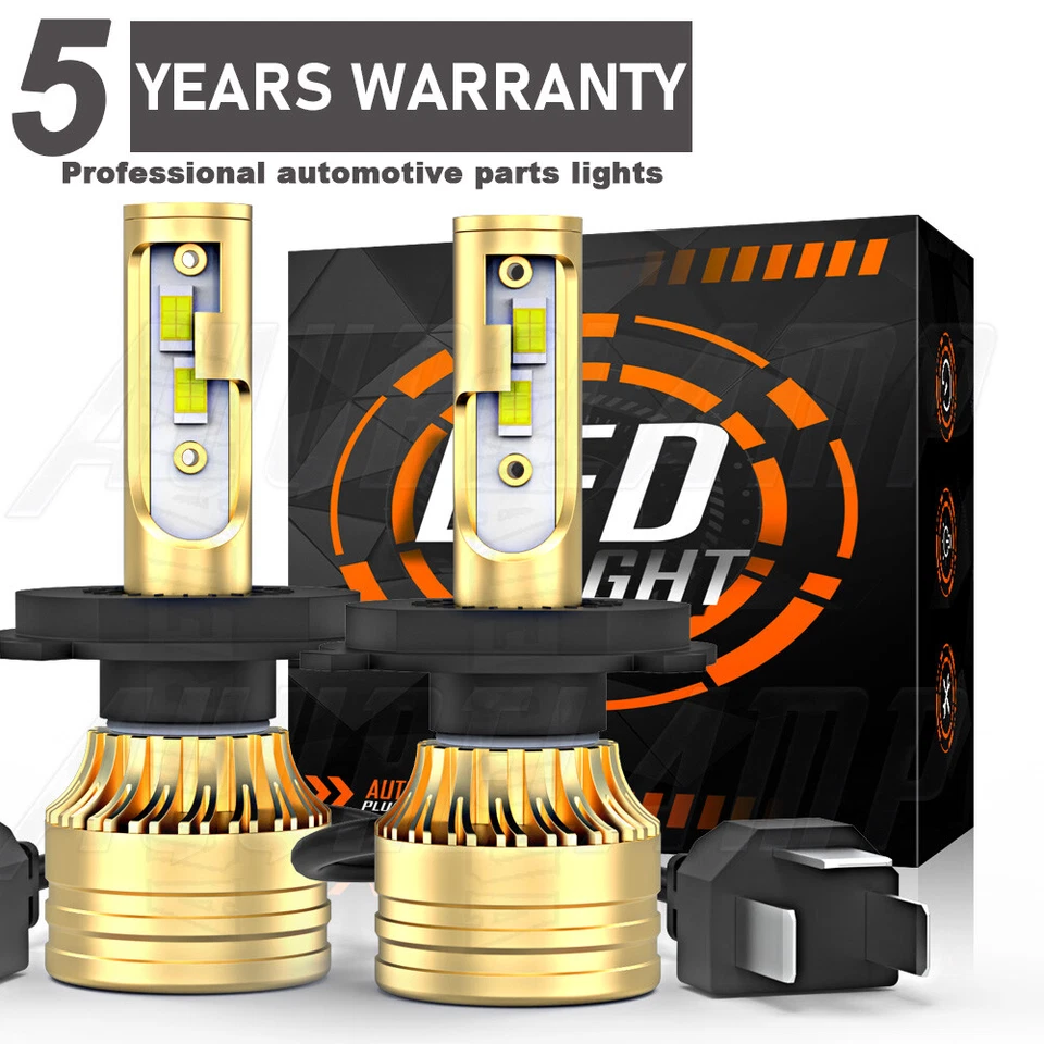 LED Headlight Kit H4 HB2 9003 6000K Hi/Low Bulbs for Hyundai Grand i10 2015-2017 - Image 1 of 4