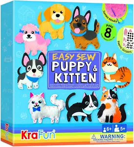Easy Sewing Kit for Beginner Kids Arts & Crafts, 8 Easy DIY Projects of Stuffed - Picture 1 of 15