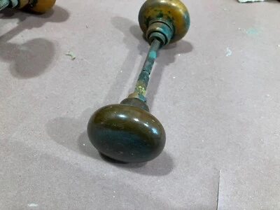 Schlage vintage antique brass door knobs.  Patina. uncleaned. Sold in sets of 3  - Image 1 of 3