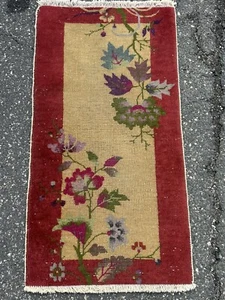 Cir 1920's ANTIQUE ART DECO CHINESE WALTER NICHOLS RUG 2x3.9 AUCTIONS WEEKLY - Picture 1 of 5