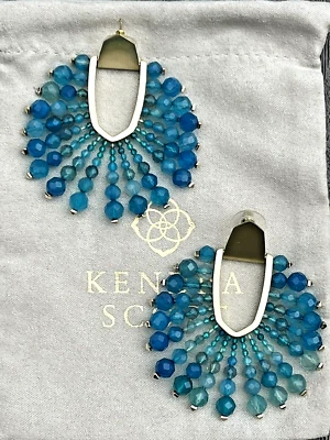 Pendientes Kendra Scott Tono Dorado Diane Disco Disc en Cuentas Ágata Verde Azulado $195 Foto 1 de 4