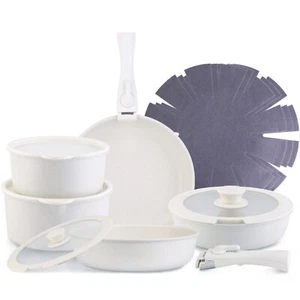17Pcs Cookware Set Kitchen Induction Nonstick Heating Pots & Pans Frying Pan Pot - Picture 1 of 14