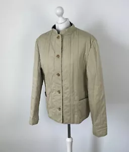 Vintage Aquascutum Quilted Jacket Beige Sz Large Ladies - Picture 1 of 5