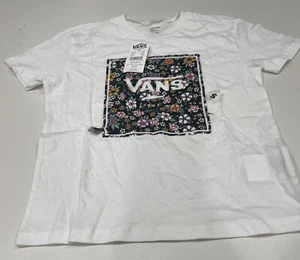 Vans- Little Girls White Multicolored Flowered Short Sleeve Shirt- Size S - Picture 1 of 2