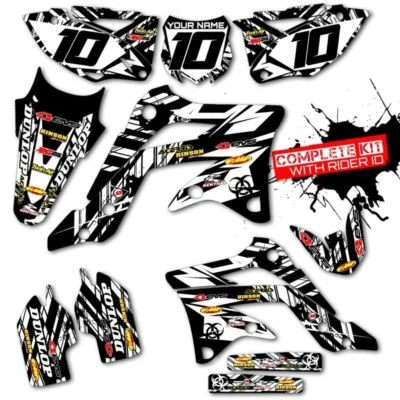Honda CRF 450 R 2008 kit de gráficos para moto de cross IslandStrike: calcomanías negras/blancas Foto 1 de 3