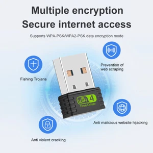 #DE 2,4-GHz-USB-Ethernet-WLAN-Dongle, Mini-USB-WLAN-Adapter, kostenloses Laufwer - Bild 1 von 11