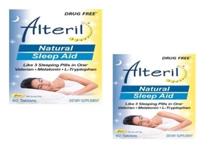 Alteril Natural Sleep Aid Valerian, Melatonin, & L-Tryptophan Tablets, 120 Ct - Picture 1 of 5