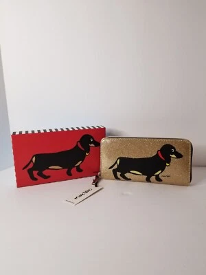 Cartera grande DACHSHUND perro DORADA brillo brillante Marc Tetro en caja regalo Foto 1 de 4