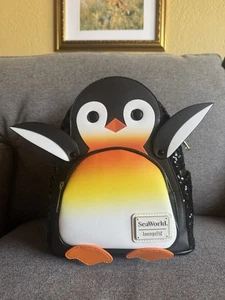 Loungefly Seaworld Sequin Penguin Mini Backpack New With Tags Rare NWT - Picture 1 of 10