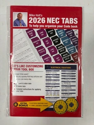 Mike Holt's Electrical Code Tabs, based on the 2026 NEC BRAND NEW SEALED - Image 1 of 2